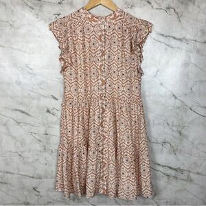 Marie Oliver neelie dress in natural shibori print Sz XS